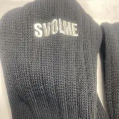 SVOLME 黒ソックス リブ編み