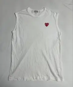 新品未使用【プレイコムデギャルソン】ロゴ刺繍Tシャツ　Sサイズ　ホワイト k-0090_1.jpg