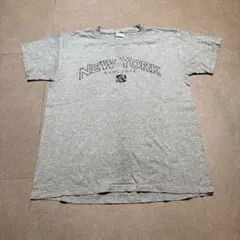New York NY 半袖　tシャツ　グレー　USA アメリカ　Delta
