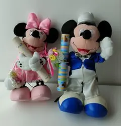 ミッキーマウス　キャラクター電報ぬいぐるみ　ペアセット