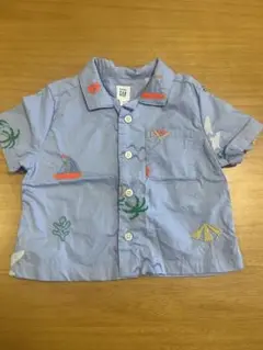 baby GAP 刺繍入りベビーシャツ 水色