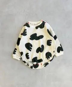 マーキーズ　総柄ワッフル長袖ボディシャツ　ロンパース　70cm