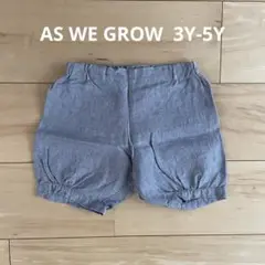 AS WE GROW グレー ハーフパンツ 3Y/5Y
