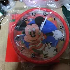 ミッキーマウス 掛時計 赤色 30cm