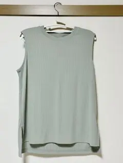 GU 新品リブスリットチュニック ノースリーブカットソー Lサイズ