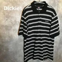 Dickies 黒と白のストライプ ポロシャツ　古着
