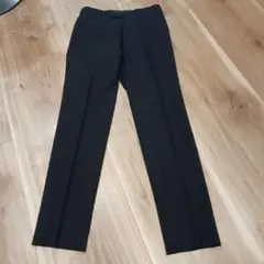 メンズ黒 スラックス ポリエステル混紡