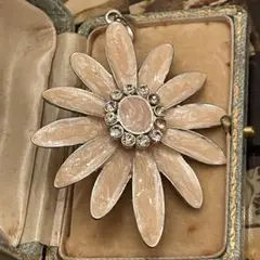 英国　イギリス　アンティーク　花　ペンダントヘッド　トップ　ネックレス　蚤の市