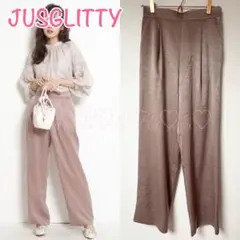 JUSGLITTY♡サテンワイドパンツ