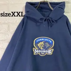 Charlotte hounds猟犬ドッグ刺繍ワッペンパーカー古着sizeXXL