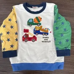 星柄 車両刺繍 トレーナー 100