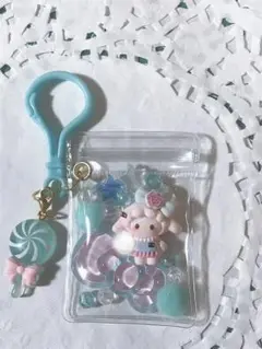 キャンディーバッグキーホルダー 水色系