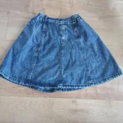 デニムフレアスカート ボタン付き　150