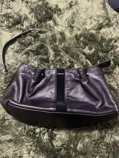 DIESEL ブラック レザー ハンドバッグ
