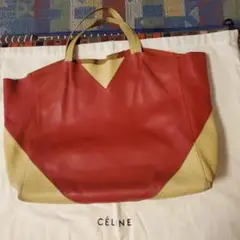 17日朝取下げます❗CELINEカバスホリゾンタルフィービ期バイカラー赤ベージュ