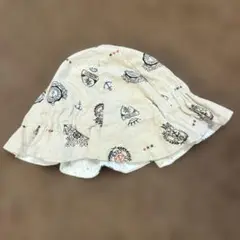 ベージュ プリント柄 ハット　ベビー用