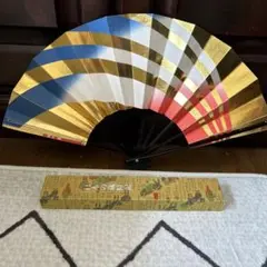舞扇子 幾何学模様 金箔仕上げ