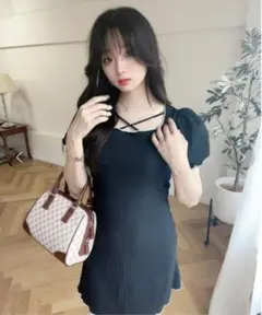 titty&co. フロントクロスフレアミニワンピース
