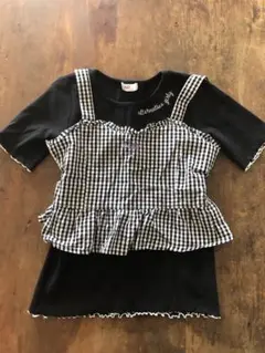【美品】ALGY リブTシャツ＆フリルビスチェセット 150cm