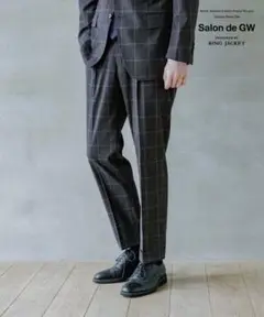 Salon de GW　ストレッチTRパンツ グレーウィンドウペン