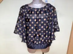 シフォン　ドルマンスリーブ　紺色