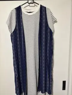 大きいサイズ　ネイビー　ジレ　4L