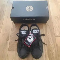 【新品タグ付き未使用】CONVERSEオールスターレザーオールブラック