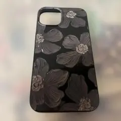 花柄 iPhone13ケース 黒