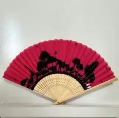 上野　パンダ　扇子　ピンク