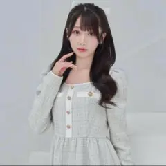 RoseMuse Tweed like piping dress ルミニョン