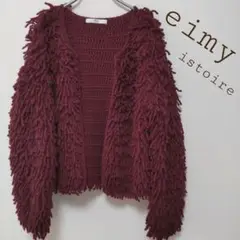 eimy istoire ループフリンジニットカーディガン モップジャケット
