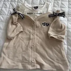 ベージュTシャツ 肩出し 120