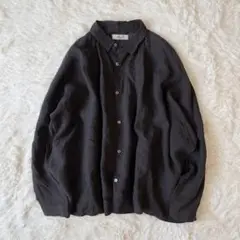 ICHI Antiquites リネン バックギャザー オーバーサイズシャツ