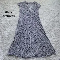 doux archives シャツワンピース　ドット　花柄　ボタニカル　ロング
