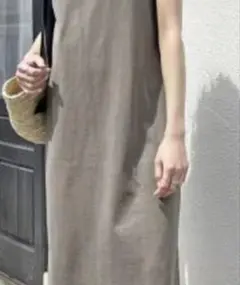 Spick & Span 天竺アメスリロングワンピース　ブラウンD 38