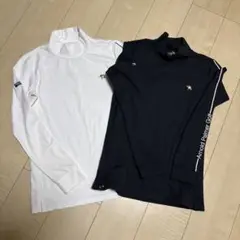 Arnold Palmer Golf モックネックシャツ　長袖　黒白　2枚　L