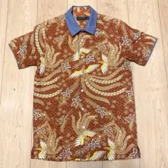 バティック柄半袖シャツ M/150