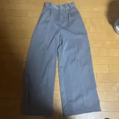 センタープレスワイドタックロングパンツ gm615 グレー