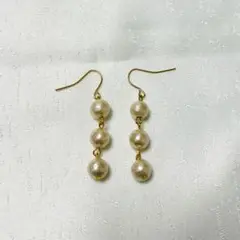 ハンドメイド　ピアス　コットンパール