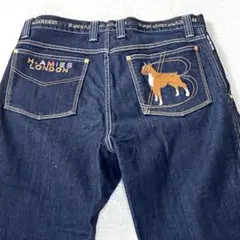 ハーディ・エイミス デニムパンツ 2XL 濃紺 犬刺繍 バーニ・ヴァーノ 英国感