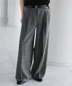 BREEZE TWEED DEEP TUCK BAGGY SLACKS