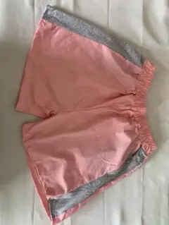 ピンク グレー アクセント ハーフパンツ