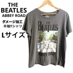 古着◎THE BEATLES アビー・ロード 半袖Tシャツ ダメージ加工 L