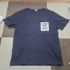 メンズ ネイビー Tシャツ メッセージプリント