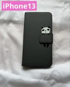 ⭐️iPhone13スマホケース 手帳型 カード収納 全面保護 濃いグレー
