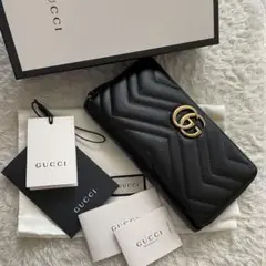 【限定価格】GUCCI グッチ ラウンドファスナー 長財布 マーモント