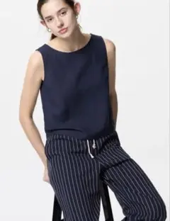 【3枚セット☆新品未使用】UNIQLOリネンブレンドブラウス/ノースリーブ　S