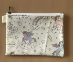 9/1までの出品/ユニコーン柄ラミネートとメッシュのビニールのポーチ