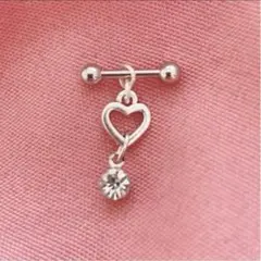 ミニハート×ストーン　軟骨ピアス
