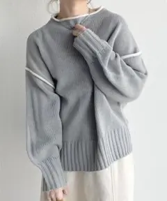 wcloset ハイバルキー配色リンキングニット